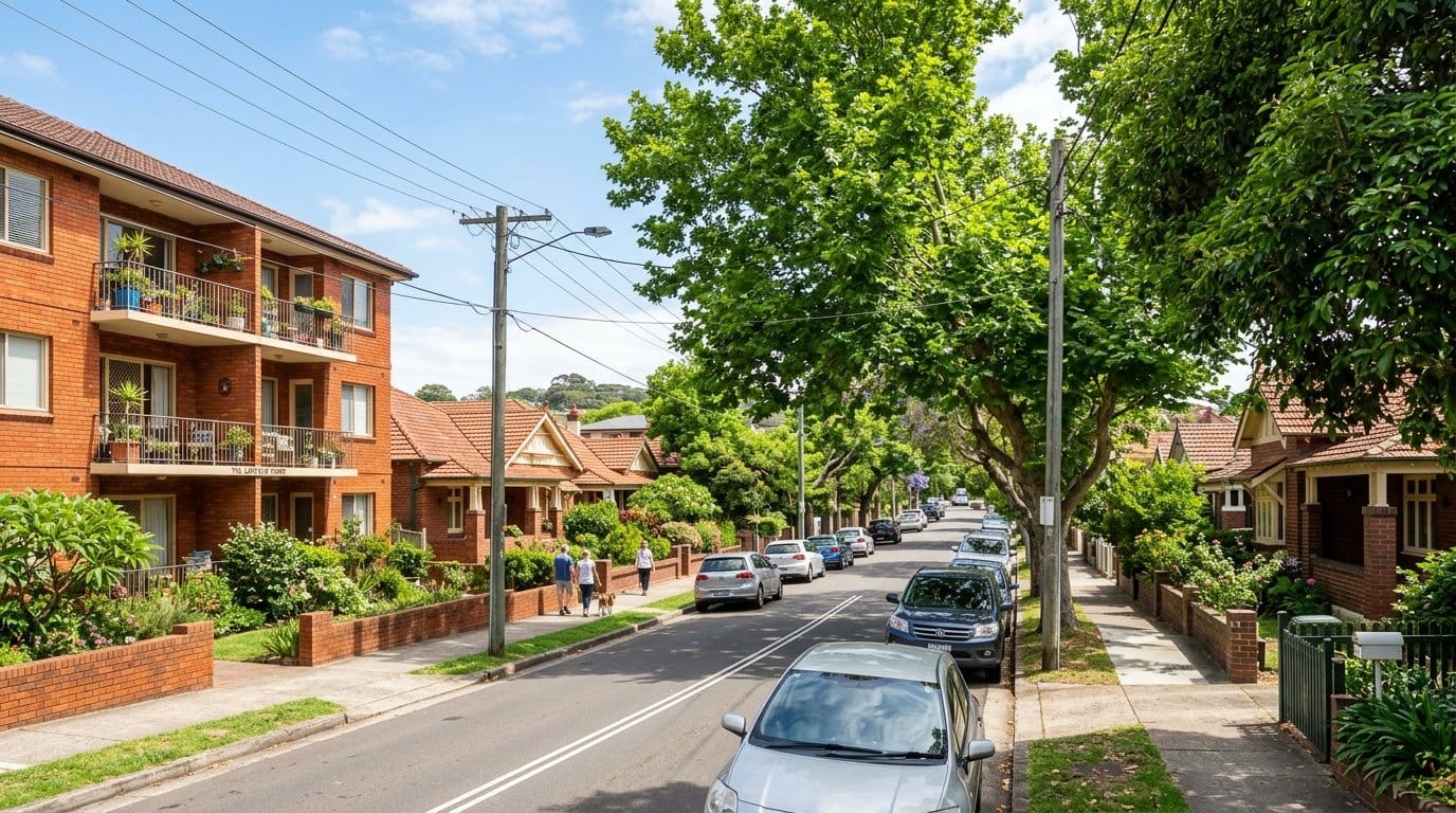 Residential street in Ashfield, Sydney