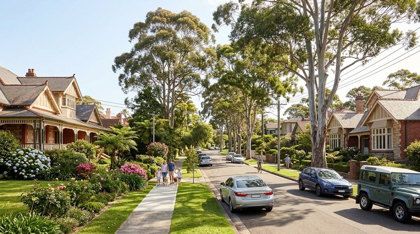 Residential street in Lindfield, Sydney