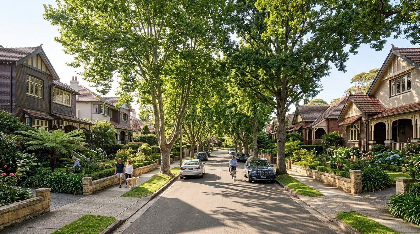 Residential street in Roseville, Sydney