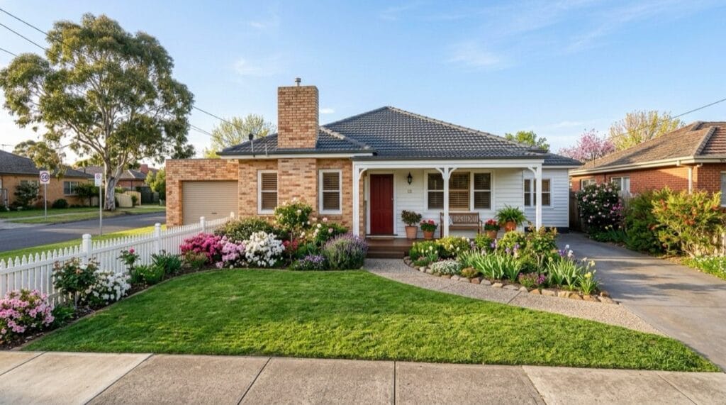 Tidy Australian home exterior in spring, ready for spring pest control
